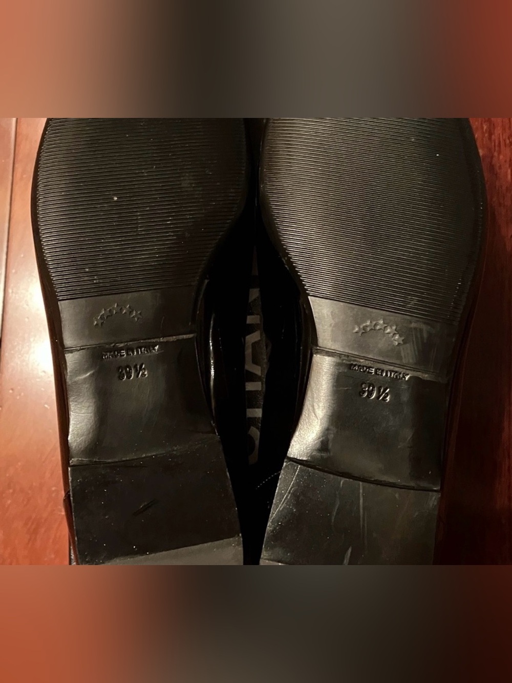 CHANEL Black Patent Leather Silver CC Logo Loafers 39.5 - Picture 5 of 10